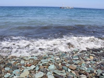 Blue pebbles beach in Moni - Flores vacation